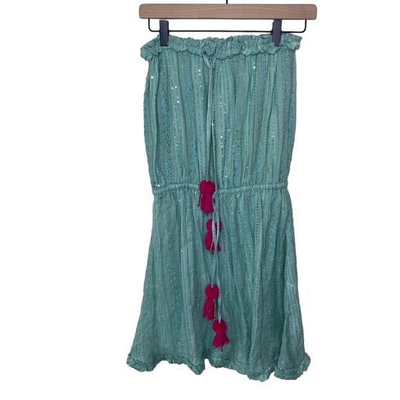 SUNDRESS Anoushka Strapless Mini Dress in Petra Aqua & Pink Beach Cocktail XS/S - Picture 2 of 11